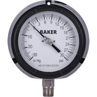 Manom&egrave;tre,  4-1/2", 30"-0-30 psi, Fixation inf&eacute;rieure, Analogique rempli de liquide Groupe Belzile Dickner
