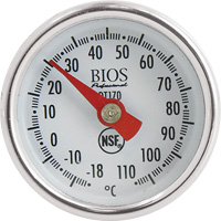 Thermomètre à cadran 1 po/2,5 cm °C seulement avec manchon d'étalonnage, Contact, Analogique, 0,4-230°F (-18-110°C) IC665 | Dickner Inc