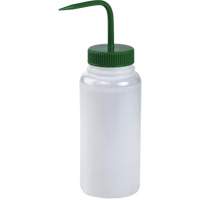 Flacon de lavage en poly&eacute;thyl&egrave;ne &agrave; large goulot avec bouchon en polypropyl&egrave;ne vert Groupe Belzile Dickner