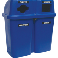 Recycling Containers Bullseye, Curbside, Plastic, 2 x 22 US gal. Groupe Belzile Dickner