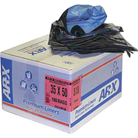 Premium Liners, 2X Strong, 26" W x 36" L, Black, 64.35 L (17 Gal.) Capacity Groupe Belzile Dickner