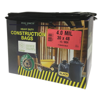 Sacs pour d&eacute;chets pour entrepreneurs, Fort, 30" la x 48" lo, 4 mils, Noir, Capacit&eacute; 124,91 L (33 gal.) Groupe Belzile Dickner
