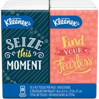 Papiers-mouchoirs Kleenex<sup>MD</sup> format de poche, 3 pli, 8,3" lo x 8,6" la, 10 feuilles/boîte JL019 | Dickner Inc