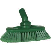 Angle-Adjustable Water-Fed Washing Brush, Soft Bristles, 9-1/4" Long, Green Groupe Belzile Dickner