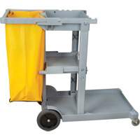 Janitor Cart, 44" x 20" x 38", Plastic, Grey JN515 | Dickner Inc