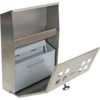 Smoking Receptacle, Wall-Mount, Stainless Steel, 1.6 Litres Capacity, 13-4/5" Height Groupe Belzile Dickner