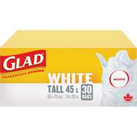 Sacs &agrave; ordures hauts 45 L sans parfum, R&eacute;gulier, 24" la x 28" lo, Blanc Groupe Belzile Dickner