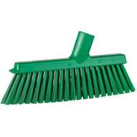 Dustpan Broom with Angled Thread, Medium Bristles, 10", Polyester, Green Groupe Belzile Dickner