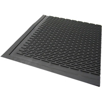 Outdoor Mat, Rubber, Scraper Type, Solid Pattern, 3' x 5', Black Groupe Belzile Dickner