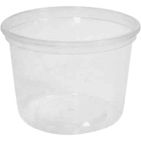 MicroGourmet 16 oz. Clear Deli Container without Lid, Plastic, Round Groupe Belzile Dickner