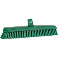 Push Broom Head, Fine/Stiff Bristles, 16-1/2", Polyester/Polypropylene, Green Groupe Belzile Dickner