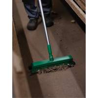 Push Broom Head, Fine/Stiff Bristles, 16-1/2", Polyester/Polypropylene, Green Groupe Belzile Dickner