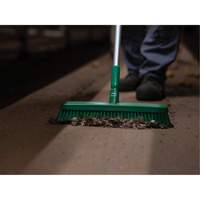 Push Broom Head, Fine/Stiff Bristles, 16-1/2", Polyester/Polypropylene, Green Groupe Belzile Dickner