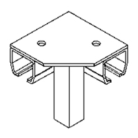 Floor Mount Curtain Partition 90° Corner Connector Groupe Belzile Dickner