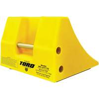 70 Ton Large Equipment Wheel Chock with Handle, Urethane, Yellow Groupe Belzile Dickner