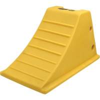 75 Ton Large Equipment Wheel Chock with Grip Pads, Urethane, Yellow Groupe Belzile Dickner