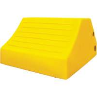 165 Ton Large Equipment Wheel Chock with Handle & Hole, Urethane, Yellow Groupe Belzile Dickner