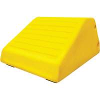 255 Ton Large Equipment Wheel Chock with Handle & Hole, Urethane, Yellow Groupe Belzile Dickner