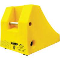 400 Ton Large Equipment Wheel Chock with Handle & Hole, Urethane, Yellow Groupe Belzile Dickner