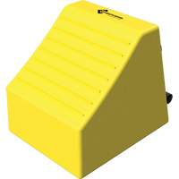 Cale de roue ultra-robuste pour l'exploitation mini&egrave;re Checkers Safety, PEHD, Jaune, 14-1/2" la x 17-1/2" p x 16" h Groupe Belzile Dickner