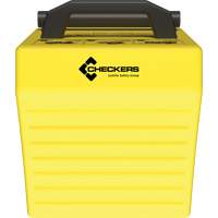 Cale de roue ultra-robuste pour l'exploitation mini&egrave;re Checkers Safety, PEHD, Jaune, 14-1/2" la x 17-1/2" p x 16" h Groupe Belzile Dickner