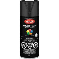 Appr&ecirc;t + peinture COLORmaxx, Noir, Semi-mat, 12 oz, Canette a&eacute;rosol Groupe Belzile Dickner