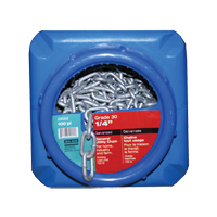 Chaînes galvanis&eacute;es par immersion &agrave; chaud, Acier au carbone, 1/4" x 100' (30,4 m) l, Calibre 30, Charge d'utilisation 1100 lb (0,55 tonne) Groupe Belzile Dickner