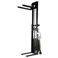 Fork Lift Stacker, Electric Operated, 2000 lbs. Capacity, 118" Max Lift Groupe Belzile Dickner