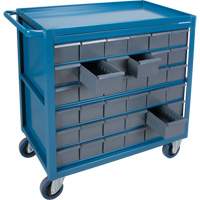 Drawer Shelf Cart, 1200 lbs. Capacity, Steel, 18" x W, 35" x H, 36" D, Rubber Wheels, All-Welded, 36 Drawers MA247 | Dickner Inc