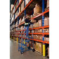 CSA-Certified Rolling Step Ladder, 4 Steps, 22" Step Width, 37" Platform Height, Steel Groupe Belzile Dickner