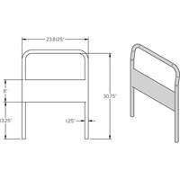 Poign&eacute;e chrom&eacute;e de 24" pour chariot &agrave; plateforme Groupe Belzile Dickner