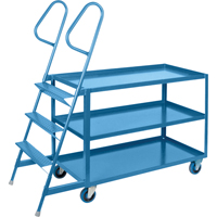 Stock Picking Carts, Steel, 24" W x 64" D, 3 Shelves, 1200 lbs. Capacity MB507 | Dickner Inc