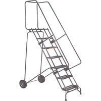 Fold-N-Store Rolling Ladders, 5 Steps, Perforated, 50" High MD588 | Dickner Inc