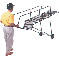 Fold-N-Store Rolling Ladders, 6 Steps, Perforated, 60" High MD589 | Dickner Inc