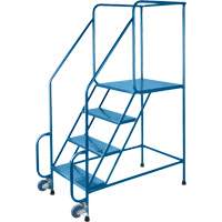 Tilt-N-Roll Ladders, Steel, 4 Steps, 22" Wide, 24" D x 38" H Top Step MD604 | Dickner Inc
