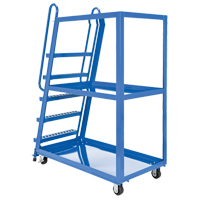 Stock Picking Cart, Steel, 27-7/8" W x 56-1/8" D, 3 Shelves, 1000 lbs. Capacity MF991 | Dickner Inc