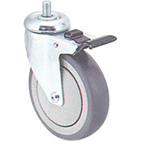 Roulette zinguée, Pivotant avec frein, Diamètre 4" (102 mm), Capacité 200 lb (91 kg) MI946 | Dickner Inc