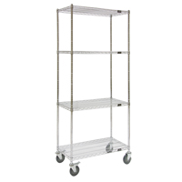 Chariots en treillis m&eacute;tallique, Chrom&eacute;, 36" x 80" x 18", Capacit&eacute; 800 lb Groupe Belzile Dickner