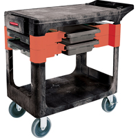 Chariots à outils d'entretien, 2 tiroirs, 38" lo x 19-1/4" la x 33-3/8" h, Noir MK744 | Dickner Inc
