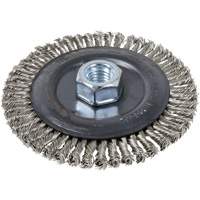 Stringer Bead Brush, 5" Dia., 0.022" Fill, 5/8"-11 Arbor, Stainless Steel Groupe Belzile Dickner