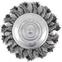 Shaft Mounted Knot Twisted Radial Brush, 3" Dia., 0.02" Fill, 1/4" Arbor, Stainless Steel Groupe Belzile Dickner