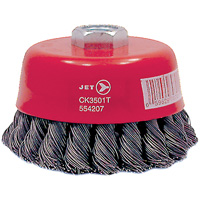 CK3501T High Performance Knot Twisted Cup Brush, 3-1/2" Dia., 0.02" Fill, 5/8"-11 Arbor, Steel Groupe Belzile Dickner