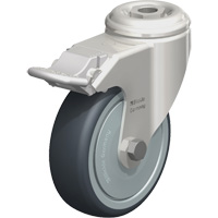 Stainless Steel Thermoplastic Elastomer Caster, Swivel with Brake, 4" (102 mm) Dia., 240 lbs. (108 kg.) Capacity Groupe Belzile Dickner