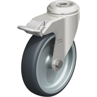 Stainless Steel Thermoplastic Elastomer Caster, Swivel with Brake, 5" (127 mm) Dia., 265 lbs. (120 kg.) Capacity Groupe Belzile Dickner
