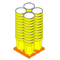 Nestable Polyethylene Drum, 30 US gal (25 imp. gal.), Open Top, Yellow Groupe Belzile Dickner