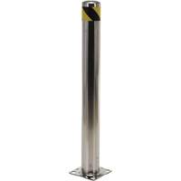 Safety Bollard, Stainless Steel, 42" H x 8" W, Silver Groupe Belzile Dickner