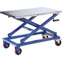 Table élévatrice manuelle à ciseaux, 37" lo x 23-1/2" la, Acier inoxydable, Capacité 660 lb MP199 | Dickner Inc