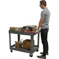 Chariot utilitaire pour l'entretien, 2 tiers, 24-5/8" x 32-1/2" x 40", Capacit&eacute; 550 lb Groupe Belzile Dickner
