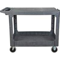 Flat-Shelf Utility Service Cart, 2 Tiers, 25-1/4" x 32-1/4" x 44", 550 lbs. Capacity Groupe Belzile Dickner