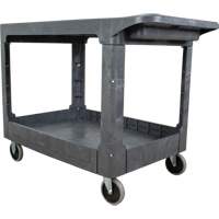 Flat-Shelf Utility Service Cart, 2 Tiers, 25-1/4" x 32-1/4" x 44", 550 lbs. Capacity Groupe Belzile Dickner